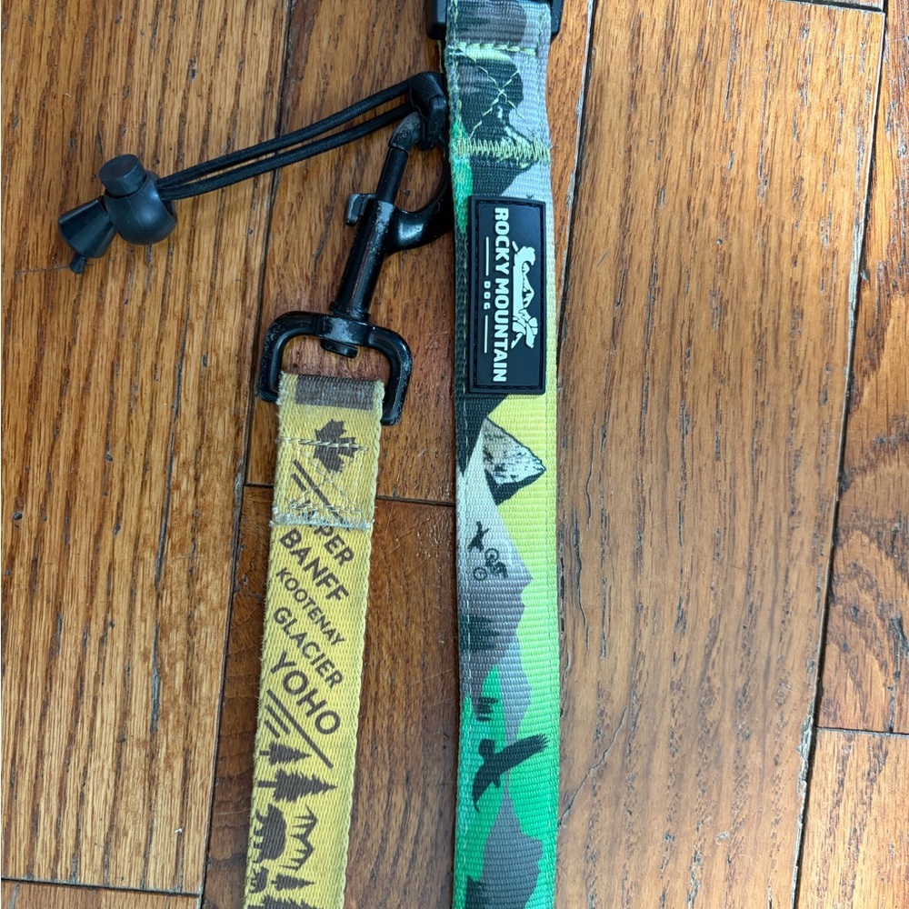 Rocky Mountain Adventure Double Dog Leash - Green and Yellow